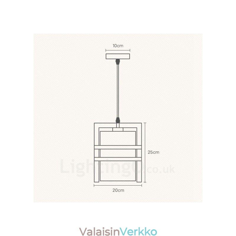 1 Light Wood Retro Vintage -riippuvalaisin kangasvarjostimella