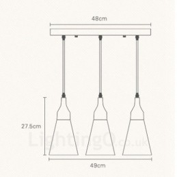 3 Light Wood Moderni nykyaikainen riippuvalaisin kangasvarjostimella