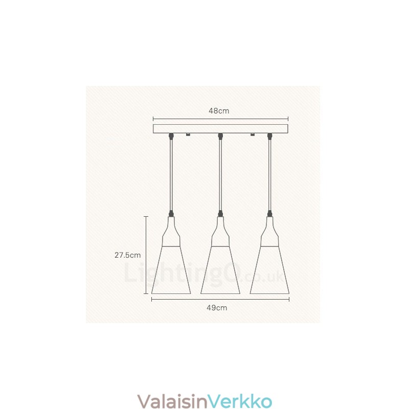 3 Light Wood Moderni nykyaikainen riippuvalaisin kangasvarjostimella