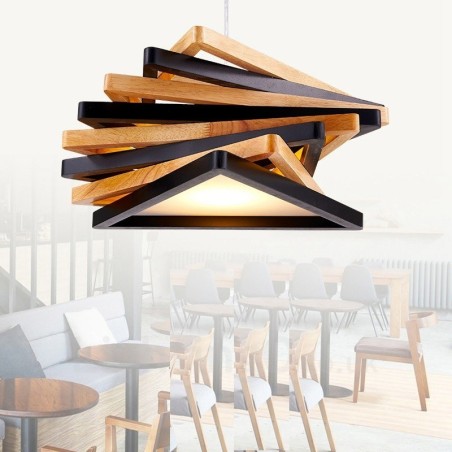 1 Light Wood Moderni nykyaikainen riippuvalaisin puuvarjostimella 1 Light Wood Moderni nykyaikainen riippuvalaisin puuvarjostimella