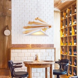 1 Light Wood Moderni nykyaikainen riippuvalaisin puuvarjostimella