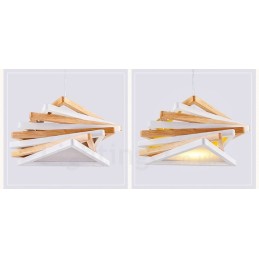 1 Light Wood Moderni nykyaikainen riippuvalaisin puuvarjostimella