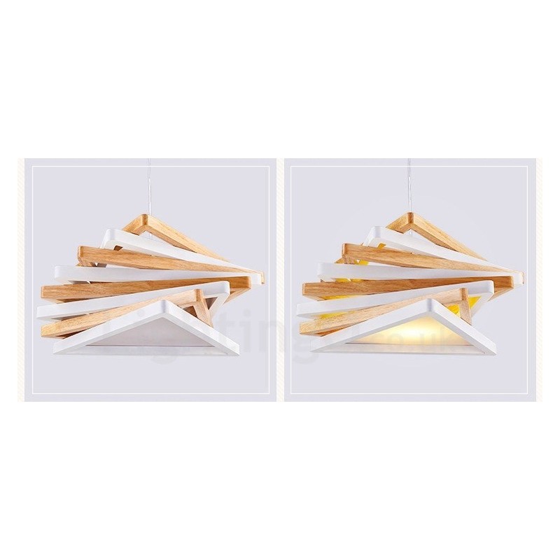 1 Light Wood Moderni nykyaikainen riippuvalaisin puuvarjostimella