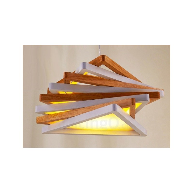 1 Light Wood Moderni nykyaikainen riippuvalaisin puuvarjostimella