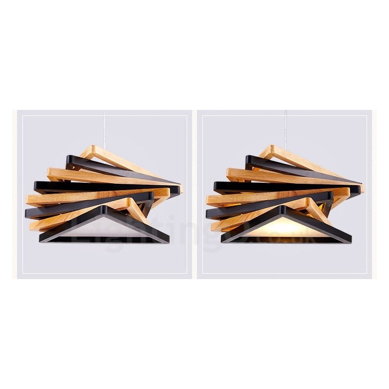 1 Light Wood Moderni nykyaikainen riippuvalaisin puuvarjostimella