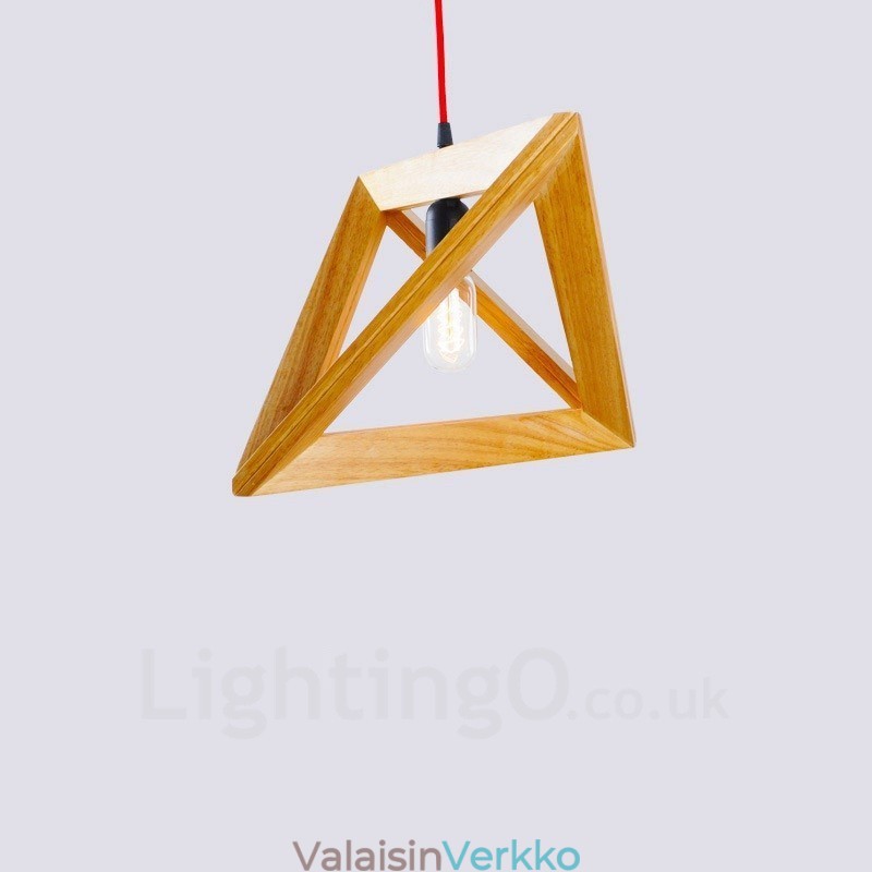 1 Light Wood Moderni nykyaikainen riippuvalaisin puuvarjostimella