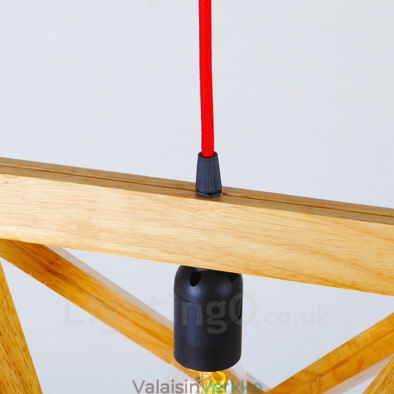 1 Light Wood Moderni nykyaikainen riippuvalaisin puuvarjostimella