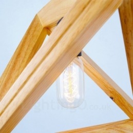 1 Light Wood Moderni nykyaikainen riippuvalaisin puuvarjostimella