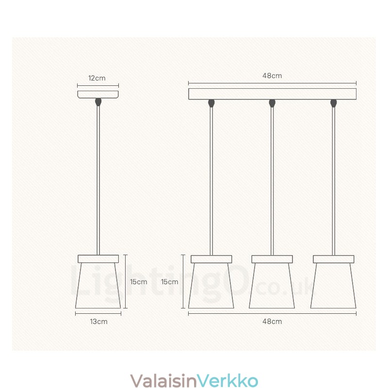 1 Vaalea puu Moderni nykyaikainen pohjoismainen riippuvalaisin rautavarjostimella