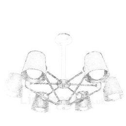 6 Vaalea Puu Moderni Nykyaikainen pohjoismainen riippuvalaisin rautavarjostimella