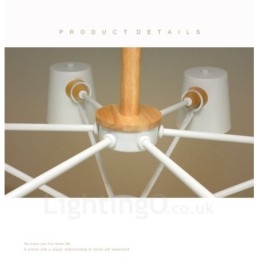 6 Vaalea Puu Moderni Nykyaikainen pohjoismainen riippuvalaisin rautavarjostimella