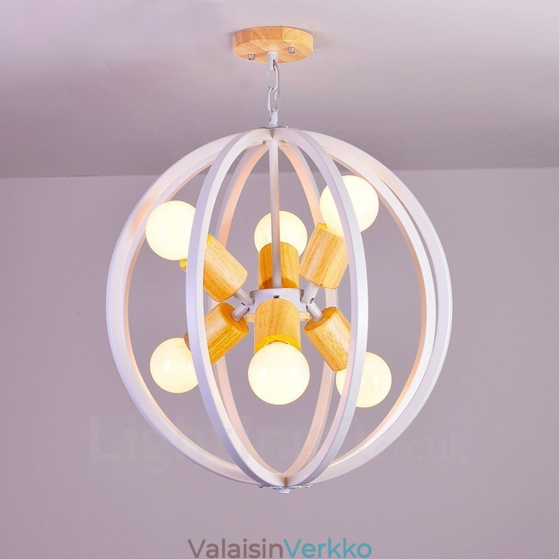 6 Light Iron Retro Vintage -riippuvalaisin rautavarjostimella