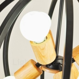 6 Light Iron Retro Vintage -riippuvalaisin rautavarjostimella