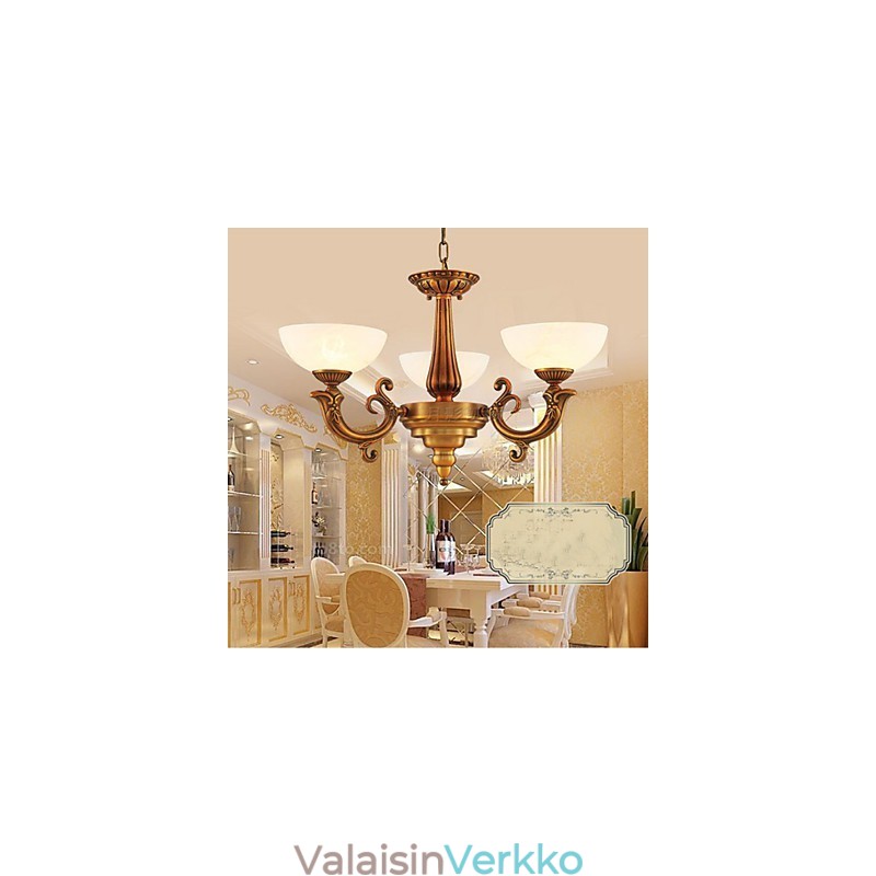 Kiinalaistyylinen marmorilamppu kattokruunu Full Copper lamppu kattokruunu