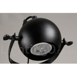 6 Kevyt Retro Vintage -musta Iron-riippuvalaisin mustilla Iron Ball -varjostimilla