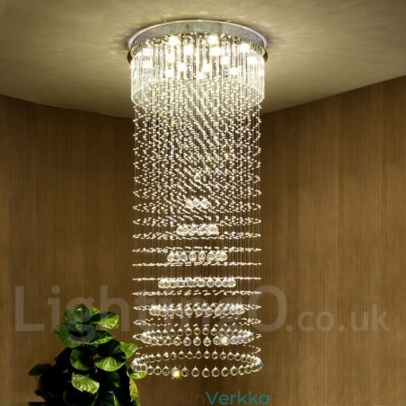 Modernit Crystal Ceiling -riippuvalaisimet sisätilojen kattokruunuvalaisimiin Modernit Crystal Ceiling -riippuvalaisimet sisätilojen kattokruunuvalaisimiin