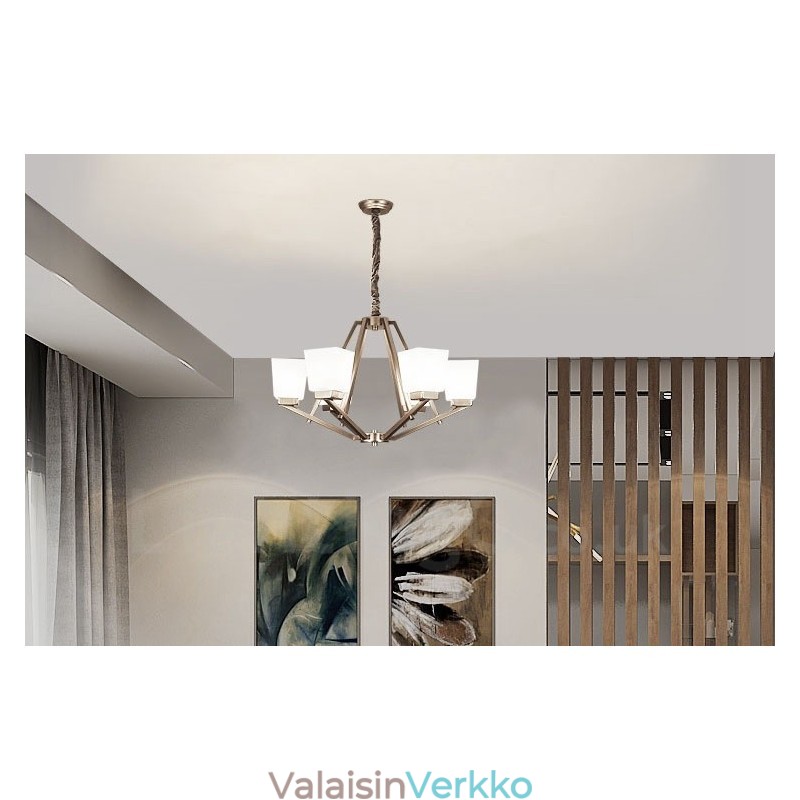 6 valoa kromi riippuvalaisin sisäkäyttöön moderni kattokruunu kotiin riippuvalaisimet valaisimet lasivarjostimilla