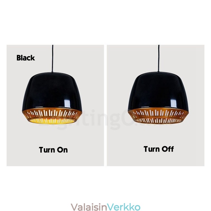 1 kevyt moderni nykyaikainen riippuvalaisin mustavalkoisen punaisen sinisellä sävyllä
