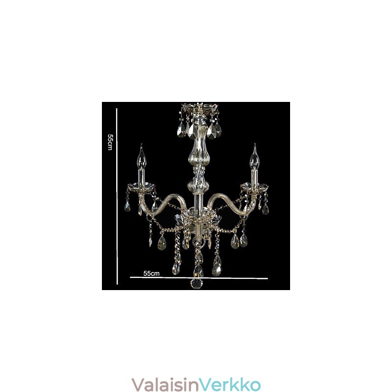 3 Lights Luxury Crystal Kattokruunu Cognac Color K9 Crystal Kattokruunu