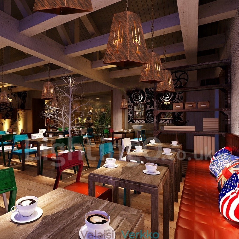 1 Kevyt Retro Vintage -riippuvalaisin Cafe House -riippuvalaisin