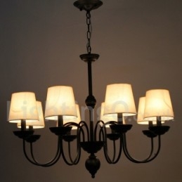 8 Vaalea maalaismainen retro nykyaikainen kynttilätyylinen kattokruunu