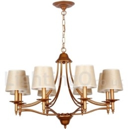 8 Vaalea maalaismainen retro välimerellinen kynttilätyylinen kattokruunu