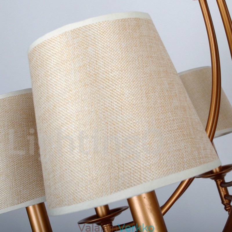 8 Vaalea maalaismainen retro välimerellinen kynttilätyylinen kattokruunu