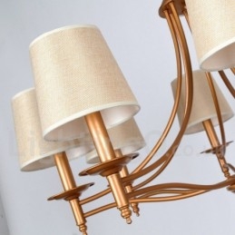 8 Vaalea maalaismainen retro välimerellinen kynttilätyylinen kattokruunu