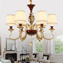 Crystal Chandelier 6 Lights Muotimaalaus metallia