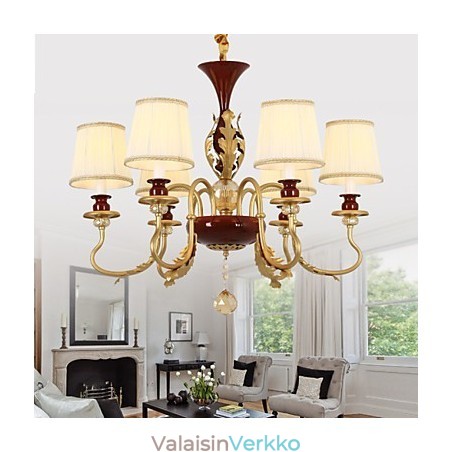 Crystal Chandelier 6 Lights Muotimaalaus metallia Crystal Chandelier 6 Lights Muotimaalaus metallia
