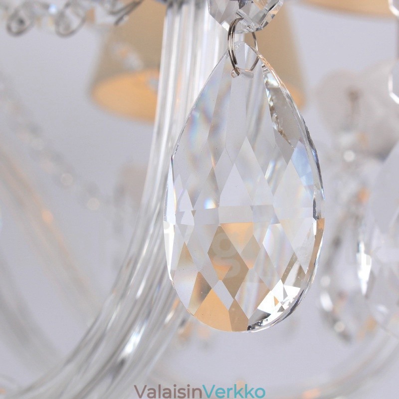 3 Vaalea valkoinen K9 kristallikynttilätyylinen kattokruunu