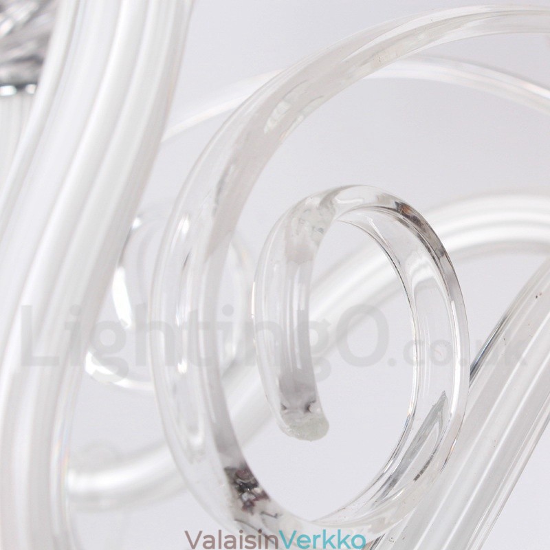 8 Vaaleanvalkoinen nykyaikainen K9 kristallikynttilätyylinen kattokruunu