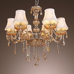 European Style Luxury 6 Light kattokruunu K9-kristallilla
