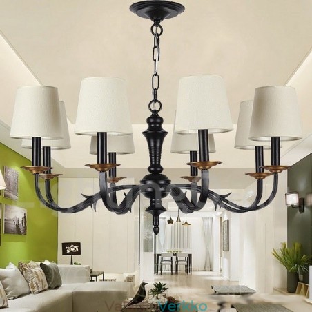 8 Kevyt Retro kynttilätyylinen kattokruunu