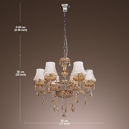 European Style Luxury 6 Light kattokruunu K9-kristallilla