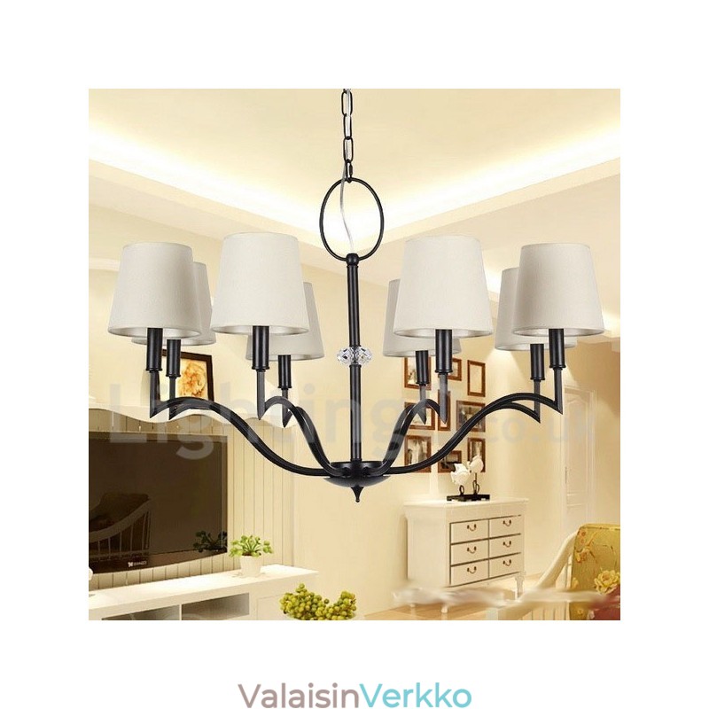 8 Vaalea moderni nykyaikainen kynttilätyylinen kattokruunu