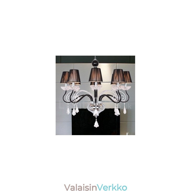 8 Vaaleanvalkoinen nykyaikainen K9 kristallikynttilätyylinen kattokruunu