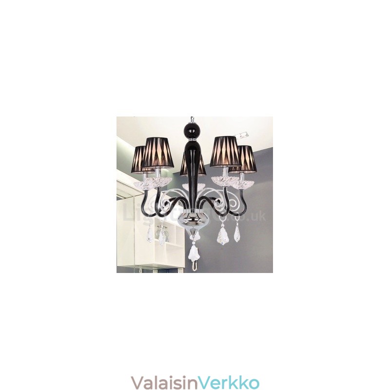 5 vaaleanvalkoinen nykyaikainen K9 kristallikynttilätyylinen kattokruunu