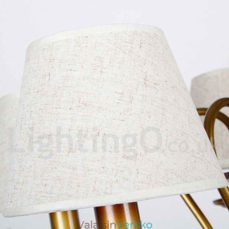 6 Vaalea moderni nykyaikainen maalaismainen retro kynttilätyylinen kattokruunu