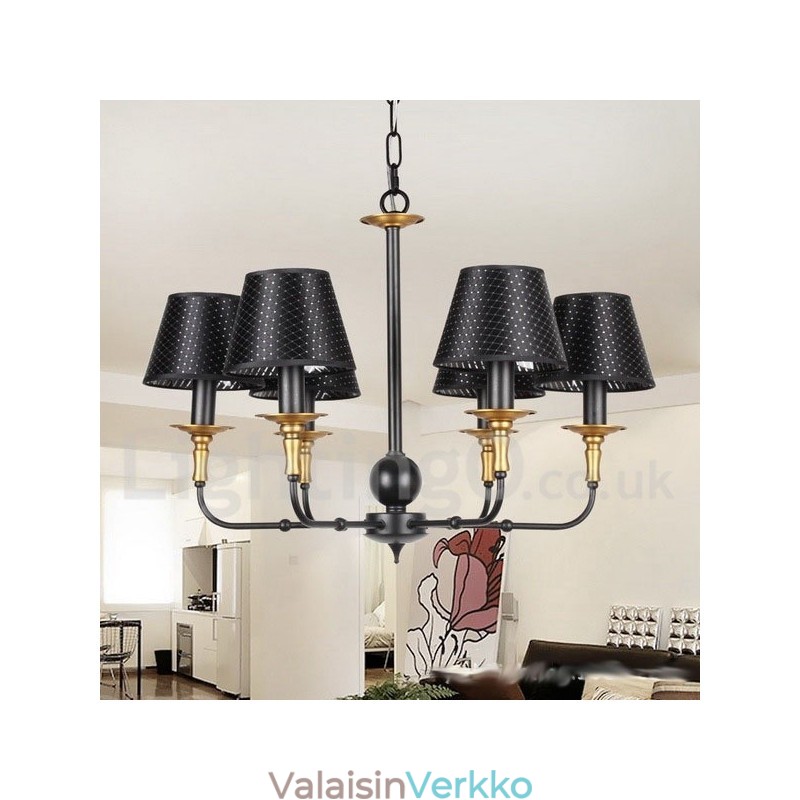 6 Kevyt Retro, rustiikkinen kynttilätyylinen kattokruunu