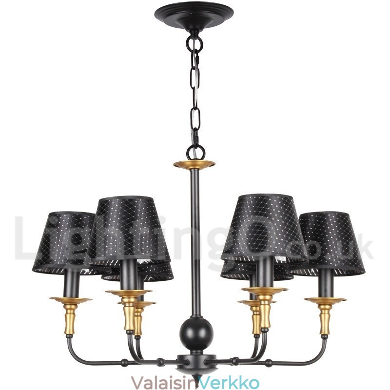 6 Kevyt Retro, rustiikkinen kynttilätyylinen kattokruunu