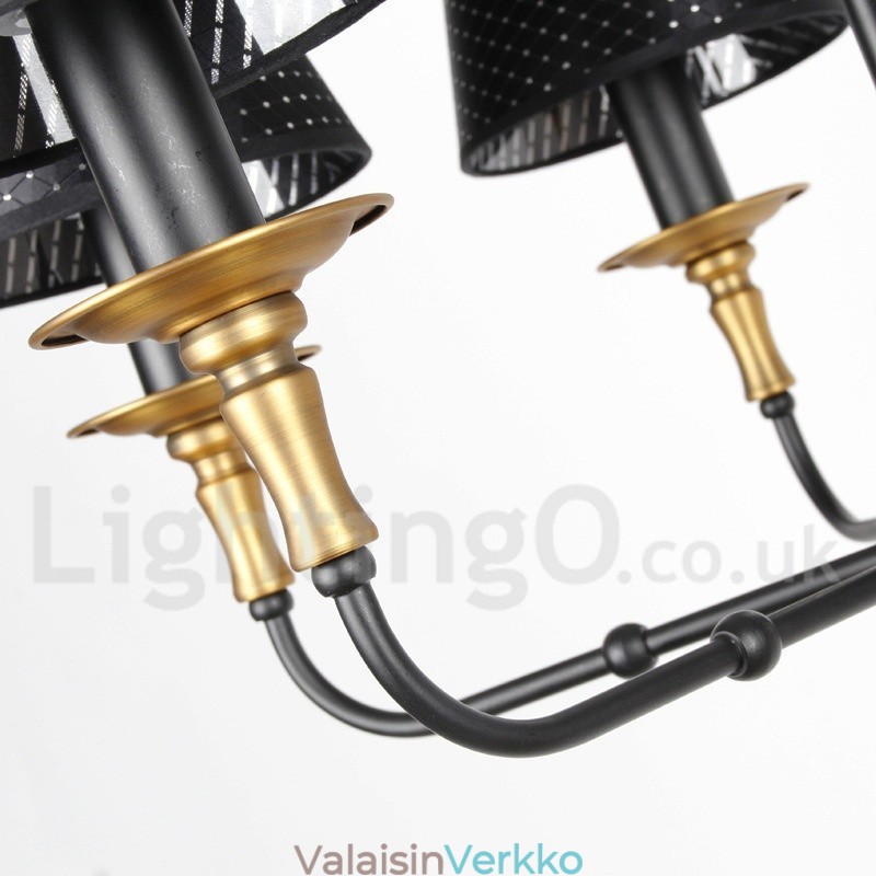 6 Kevyt Retro, rustiikkinen kynttilätyylinen kattokruunu