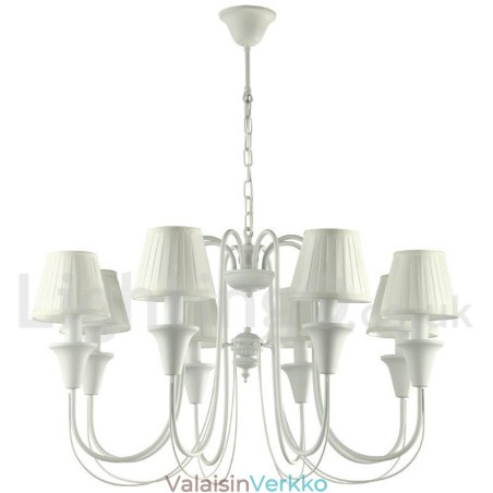 8 Vaalea valkoinen retro kynttilätyylinen kattokruunu