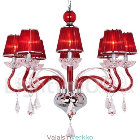 8 Vaaleanpunainen nykyaikainen K9 kristallikynttilätyylinen kattokruunu 8 Vaaleanpunainen nykyaikainen K9 kristallikynttilätyylinen kattokruunu