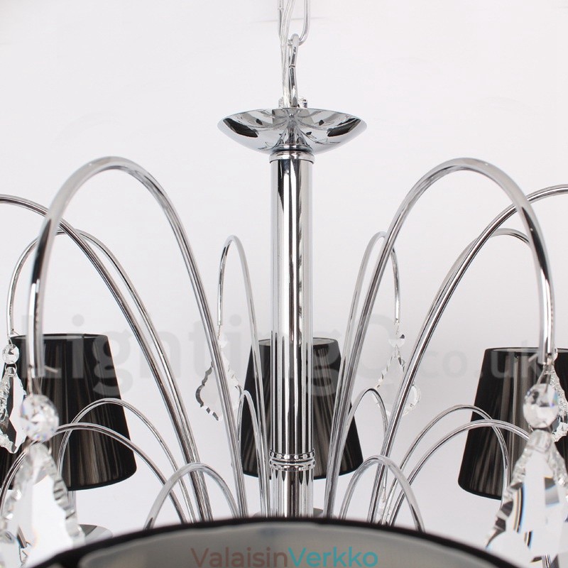 5 Vaalea nykyaikainen K9-kristallikynttilätyylinen kattokruunu