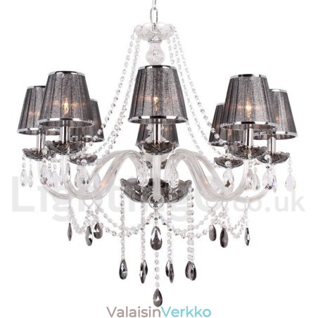 8 Kevyt K9 kristallikynttilätyylinen kattokruunu