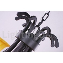 8 Vaaleanmusta nykyaikainen kynttilätyylinen kattokruunu