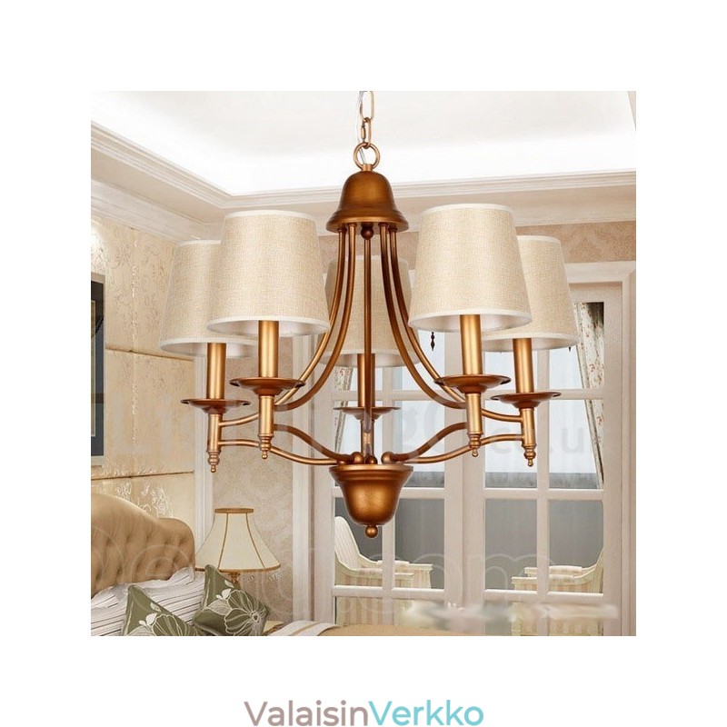 5 Vaalea maalaismainen retro välimerellinen kynttilätyylinen kattokruunu