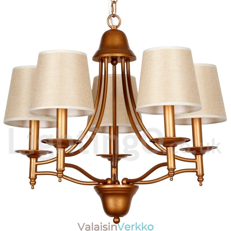 5 Vaalea maalaismainen retro välimerellinen kynttilätyylinen kattokruunu