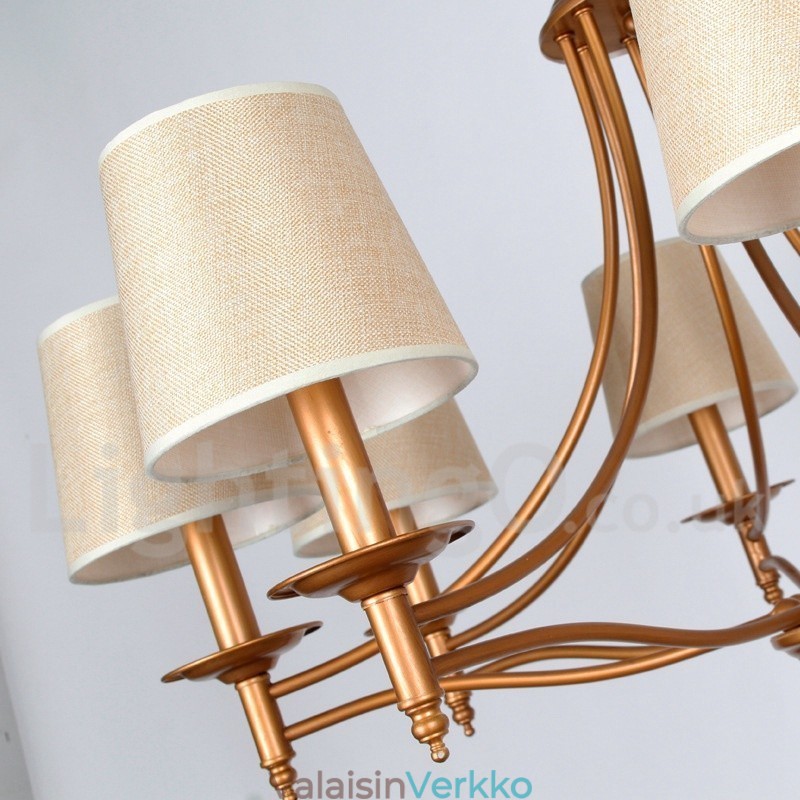 5 Vaalea maalaismainen retro välimerellinen kynttilätyylinen kattokruunu